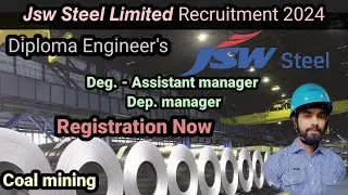 Jsw steel limited Recruitment 2024 ||Diploma Engineer || Assistant manager.
