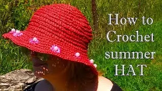 Crochet Raffia Hat with Flowers / How to Crochet a Hat