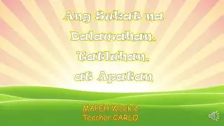 MAPEH Grade 3 week 2 Dalawahan, Tatluhan o Apatan na Sukat