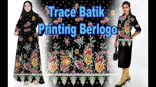 Trace Batik Printing Berlogo dengan ilustrasi baju jadi.