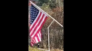 Perfect for your campsite! How I built a PVC Flag Stand with a built in spotlight.