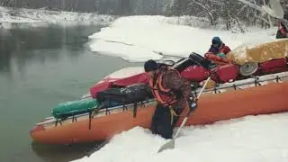 Зимний сплав по реке Илеть. Корвет. Winter rafting in Russia.