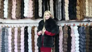 Полушубок из меха песца 