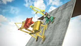 Cranes And Trucks vs Stairs | Teardown