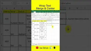 Wrap text and merge and center in excel