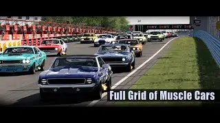 Full Grid of Muscle Cars at Watkins Glen