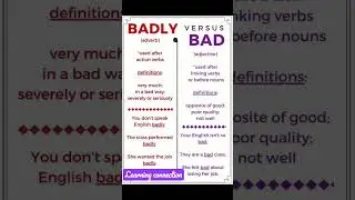 Badly vs bad English grammar speak English effectively 