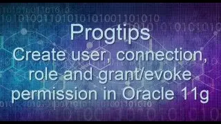 Create user, connection, role and grant, evoke permission in Oracle 11g