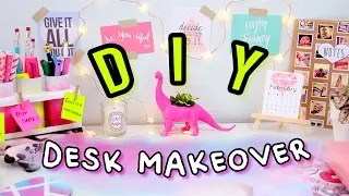 DIY Desk Decor & Organization | Desk Makeover 2017! Make Your Desk Cute & Tumblr!