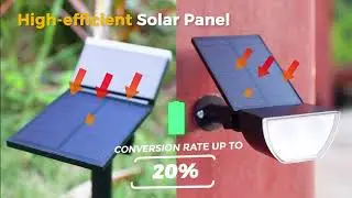 12-LED Solar Spotlights RGB, 350LM Dusk-to-Dawn IP67 Waterproof