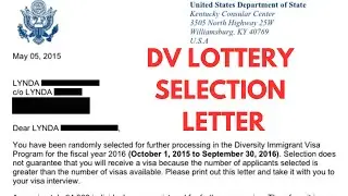 DV LOTTERY SELECTION LETTER