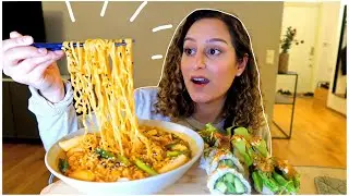 SUSHI NUDLAR RICE CAKE MUKBANG