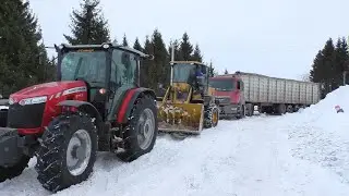 60 тонная фура перегородила дорогу! Эвакуация!