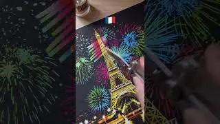 🇫🇷Paris Night Scratch Reveal: What’s Hidden?🌈 #france #painting #art