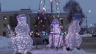 Зимний новогодний вечер в городе