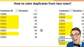 How to color duplicates from two columns in excel 