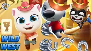 Talking Tom Gold Run WILD WEST EVENT Cowboy Angela & Track Hank's Highway and Unlock Hank vs Raccoon