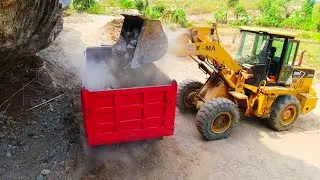 The XGMA XG935H - Wheel Loader Loading Dump Truck Hauling Rock | Heavy Machines Transport, Mining
