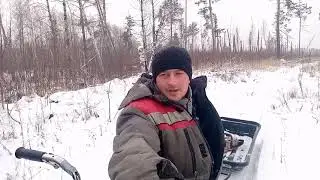На буране за дровами через таёжную избу. In a blizzard for firewood through a taiga hut