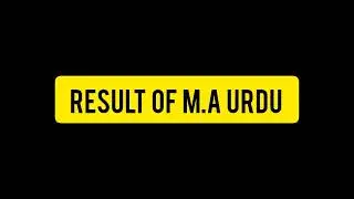 Punjab University MA MSc Part 1 Result 2021 Announced |Result of M.A Urdu