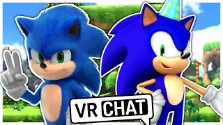 Movie Sonic Celebrates Modern Sonic's Birthday In VR CHAT!!