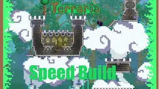 Terraria speed build - Mini castle in the clouds!