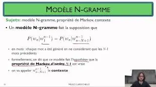 Traitement automatique des langues [3.3] Modèles de langue - modèle N-gramme