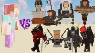 Herobrine VS SKIBIDI Toilets , Titan Cameraman,Speakerman, Cinemaman | Minecraft Mob Battle |
