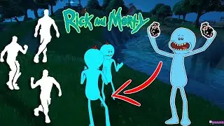 Mr.Meeseeks Emote Battling and Flexing Rare Emotes In Party Royale