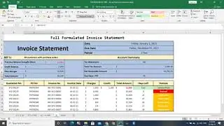 Fully formulated invoice statement with help of IF function in EXCEL