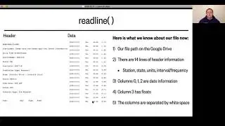 Lesson 7, Part 2: Loading data using readlines and numpy