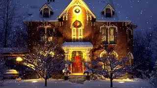 Falling Snow and Christmas Lights Ambience -- Smooth Jazz