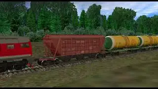 2М62у с грузовым поездом (Trainz 2012 Android)