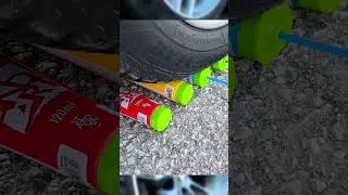 Crushing Crunchy & Soft Things by Car! #shorts #crushing #asmr #crunchy