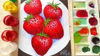 КЛУБНИЧКА / ЧАСТЬ 2 /МАСТЕР КЛАСС ЖИВОПИСИ ДЛЯ НОВИЧКОВ /
