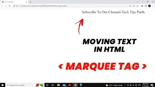 Marquee Tag in HTML | Create a Moving Text in HTML | Scrolling Text