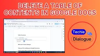 How to Delete a Table of Contents in Google Docs