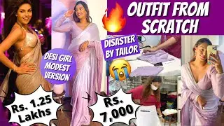 Made *THE DESI GIRL SAREE * Modest FIT From Scratch for Rs. 7000! Tailor Messed UP! 😭 #HustleWSar