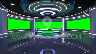 Virtual Set Green Screen 4K - News 105 Table