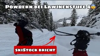 Powder skiing at avalanche level 4 😨