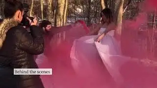 Smoke bomb maternity session