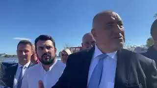 Boyko Borisov, Luben Dilov -Jr., Georg Georgiev and Alex Luna in museum of Salt, Pomorie, Bulgaria