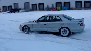 First try: Chaser learning the Scandinavian Flick in snow