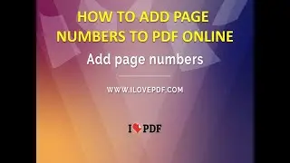 Give page numbers to your PDF's