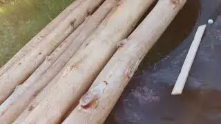 Making fence posts from birch trees