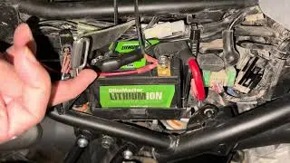 Yamaha XT250 - Lithium-Ion battery installed.