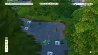 The Sims™ 4 building pond park with water tool
