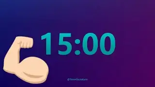 🏋🏋 Timer 15 minute Countdown (No Music) with Loud Alarm  💪💪💪