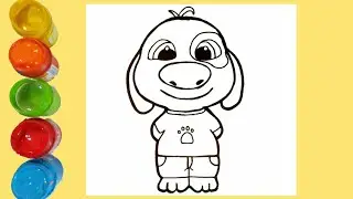 How to draw hank from Talking Tom and Friends | Easy drawing for kids | Zjane Fun Art