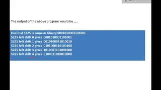 Basics of C Programming Language - Operations on Bits